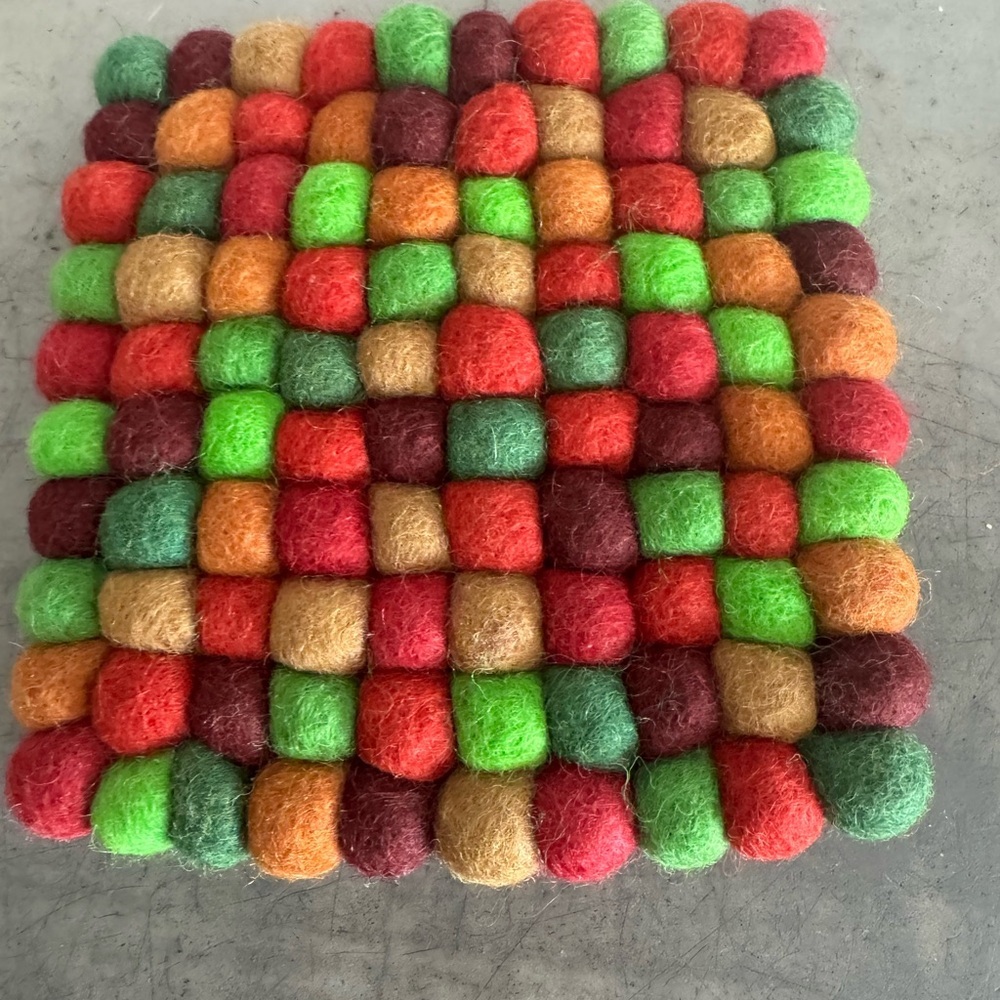 Colorful Felt Coaster/trivet! Many uses- protect your counter tops from heat…